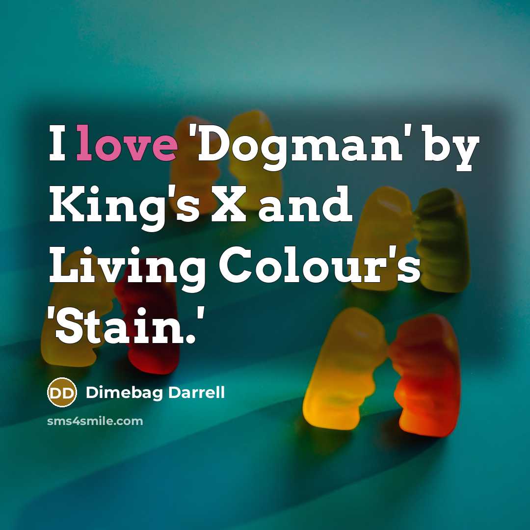 “I love 'Dogman' by King's X and Living Colour's 'Stain.'…” quote by Dimebag Darrell