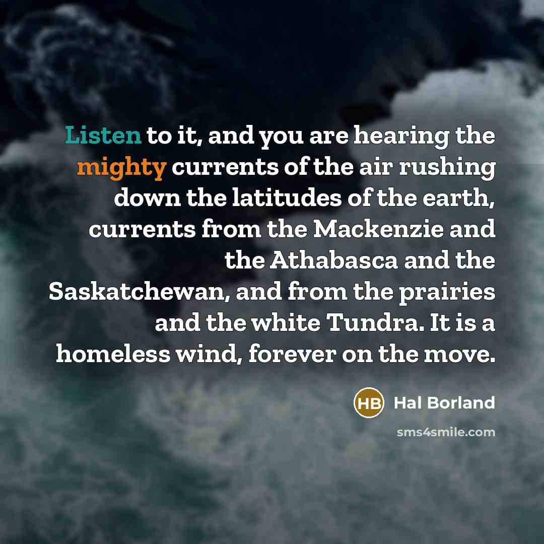 “Listen to it, and you are hearing the mighty currents…” quote by Hal Borland