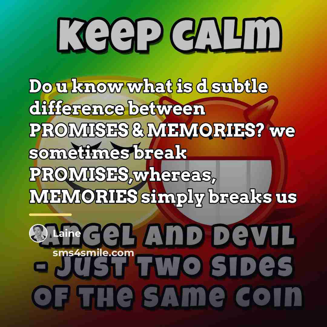 “Do u know what is d subtle difference between PROMISES…” quote by Laine