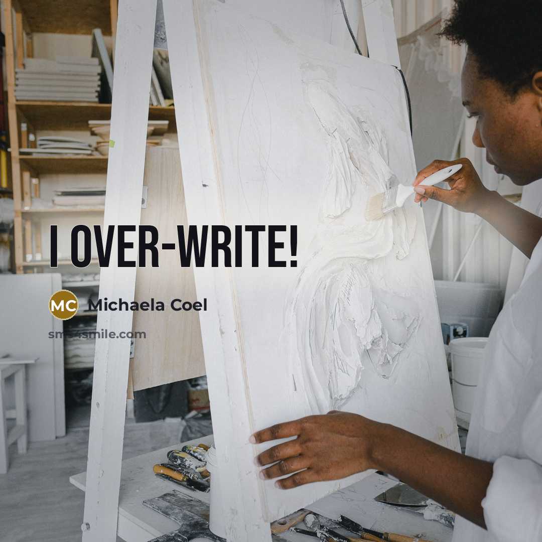 “I over-write!” quote by Michaela Coel