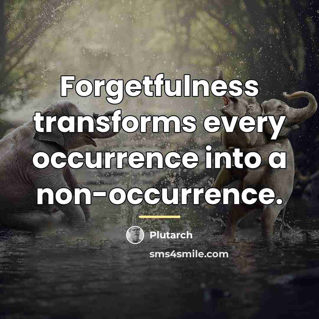 “Forgetfulness transforms every occurrence into a non-occurrence.…” quote by Plutarch