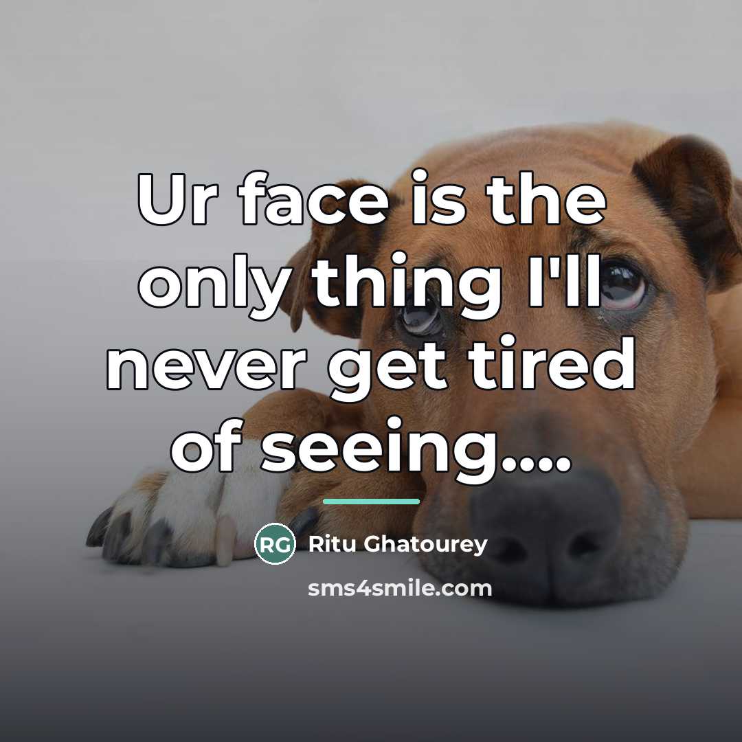 “Ur face is the only thing I'll never get tired…” quote by Ritu Ghatourey