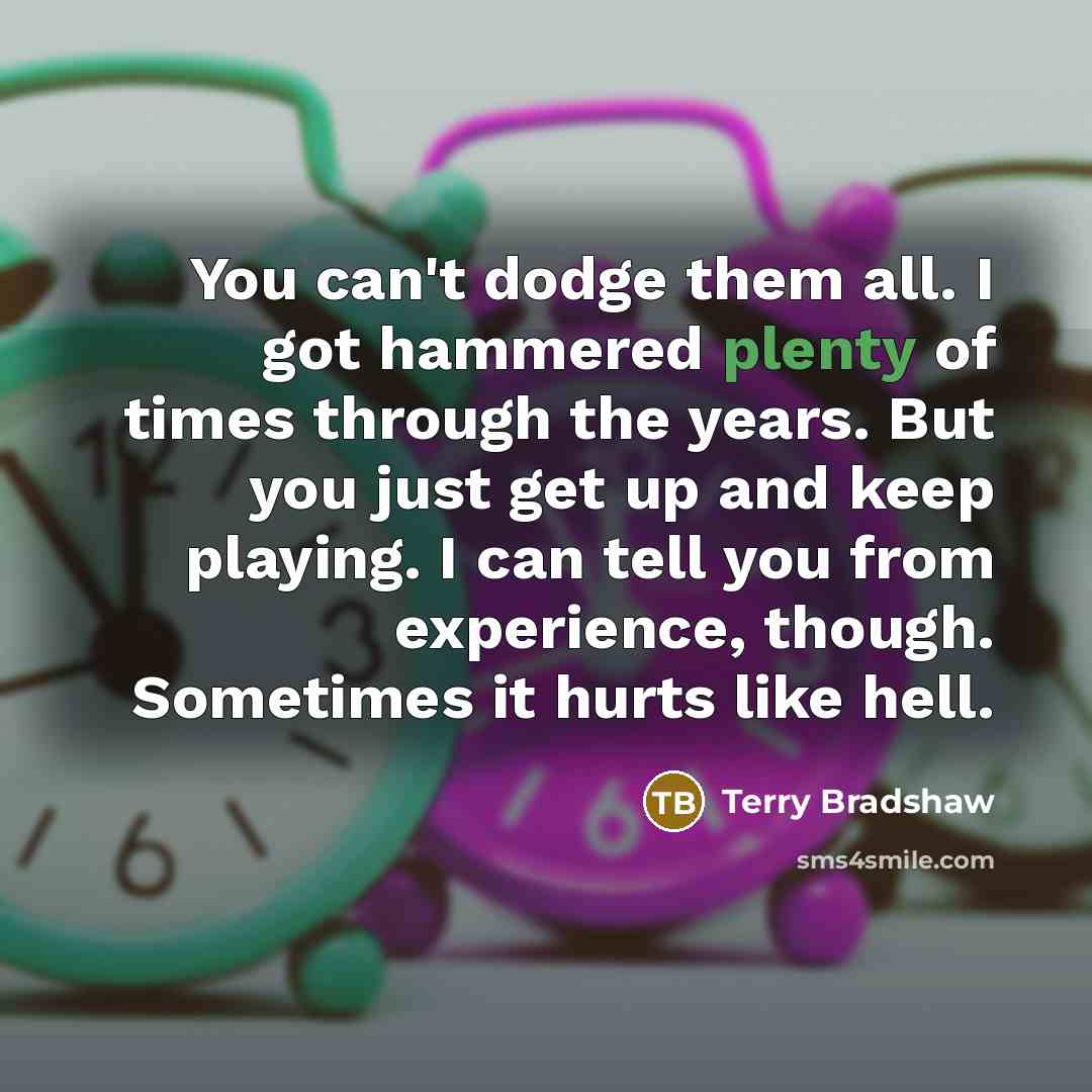 “You can't dodge them all. I got hammered plenty of…” quote by Terry Bradshaw
