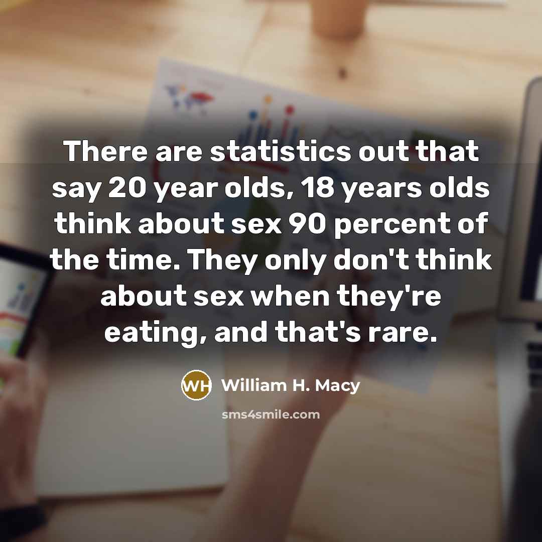 “There are statistics out that say 20 year olds, 18…” quote by William H. Macy