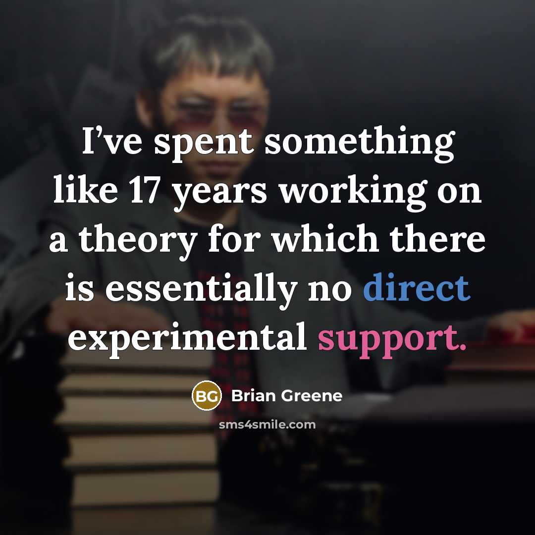 “I’ve spent something like 17 years working on a theory…” quote by Brian Greene