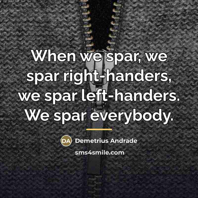 “When we spar, we spar right-handers, we spar left-handers. We…” quote by Demetrius Andrade