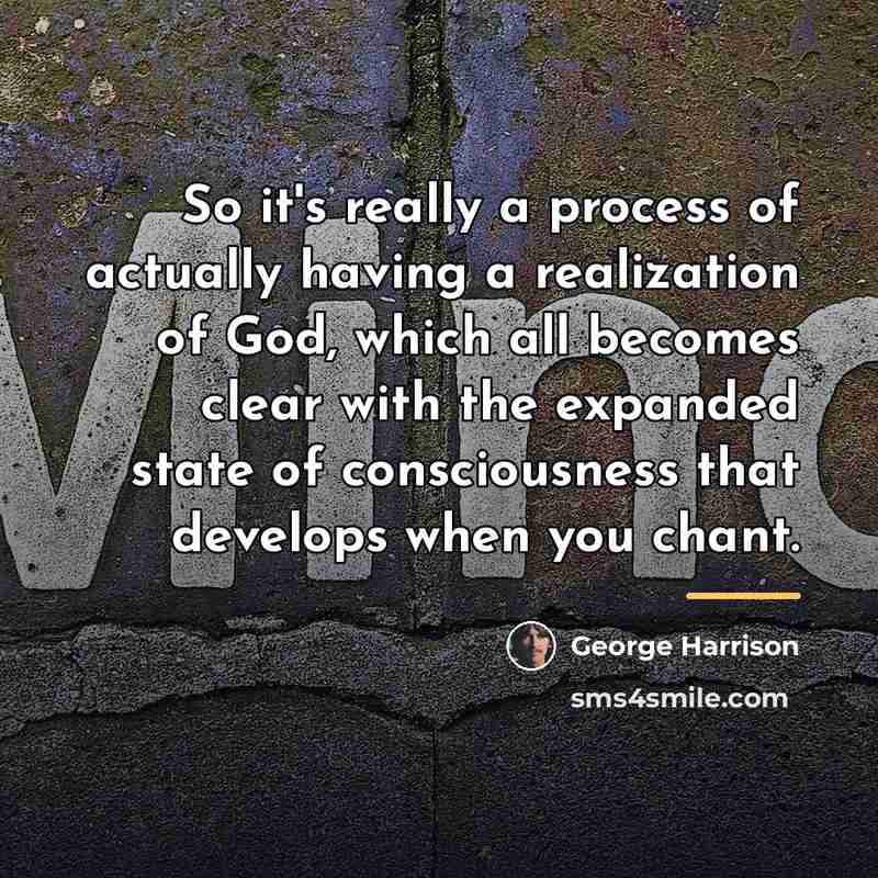 “So it's really a process of actually having a realization…” quote by George Harrison