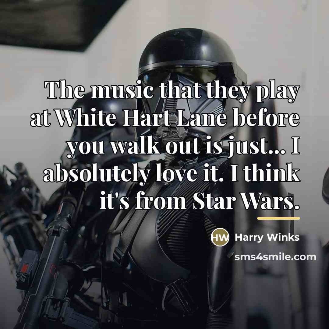 “The music that they play at White Hart Lane before…” quote by Harry Winks