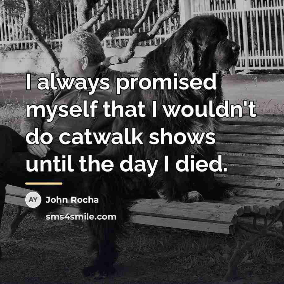 “I always promised myself that I wouldn't do catwalk shows…” quote by John Rocha
