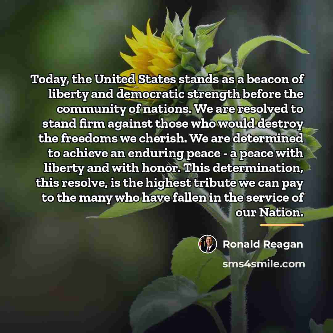 “Today, the United States stands as a beacon of liberty…” quote by Ronald Reagan
