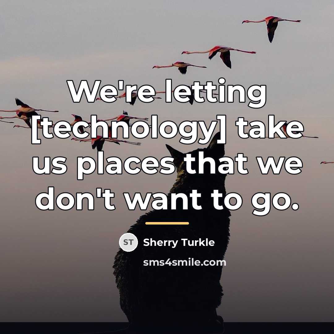 “We're letting [technology] take us places that we don't want…” quote by Sherry Turkle