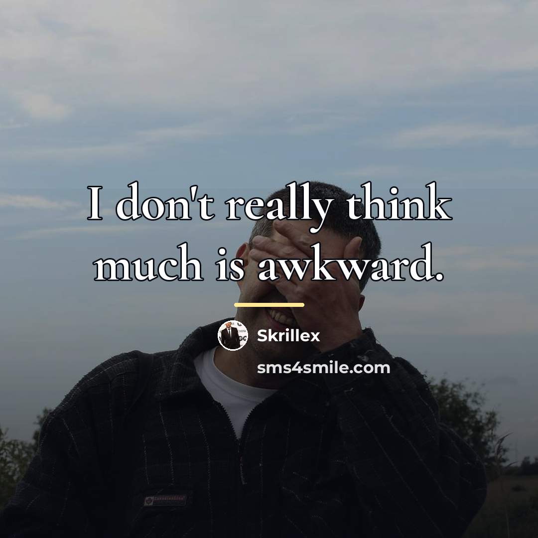 “I don't really think much is awkward.…” quote by Skrillex