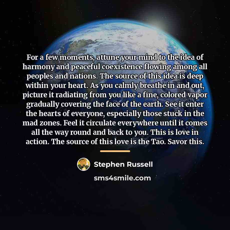 “For a few moments, attune your mind to the idea…” quote by Stephen Russell