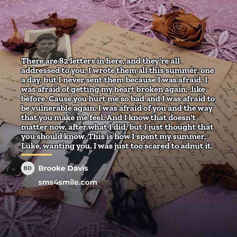 “There are 82 letters in here, and they're all addressed…” quote by Brooke Davis