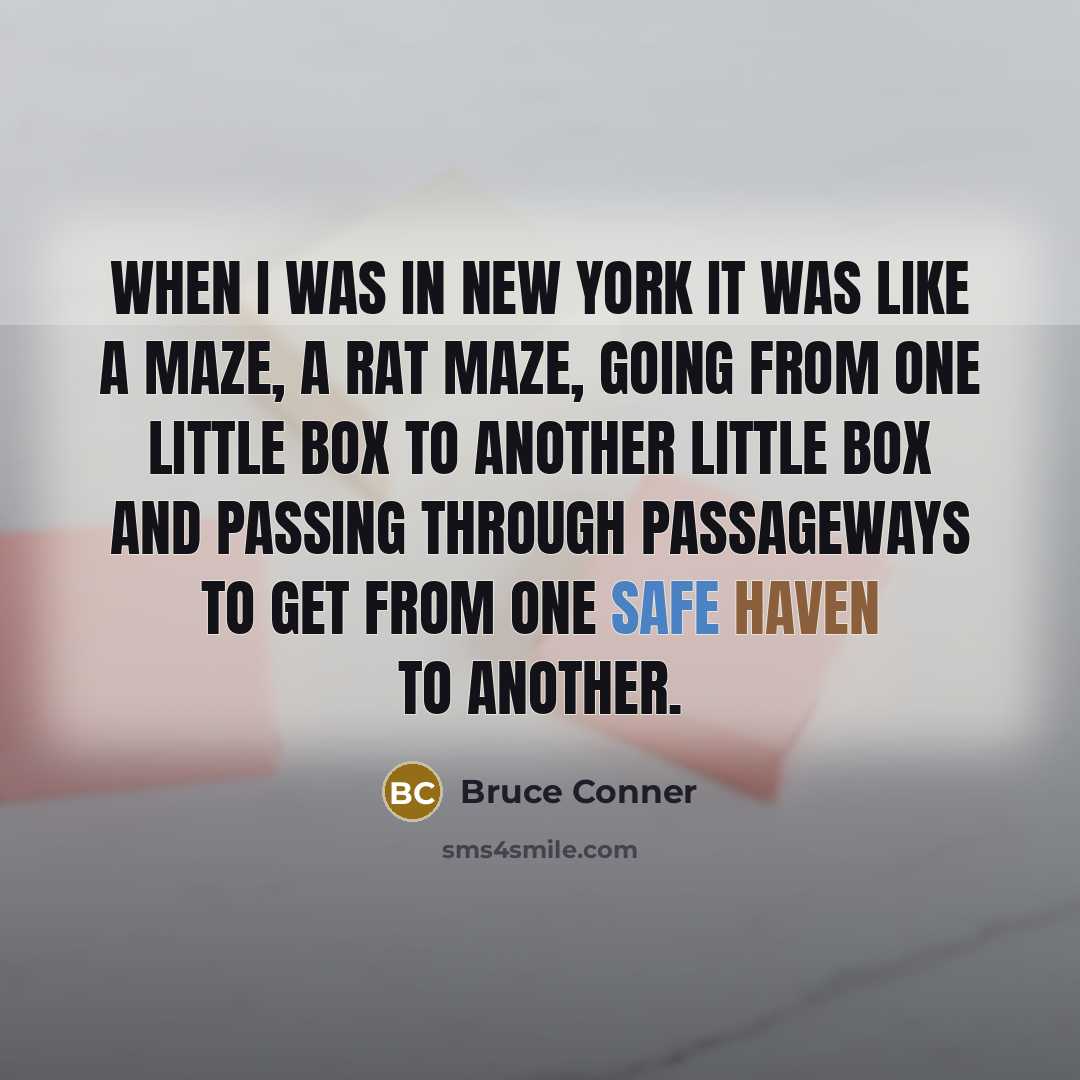 “When I was in New York it was like a…” quote by Bruce Conner