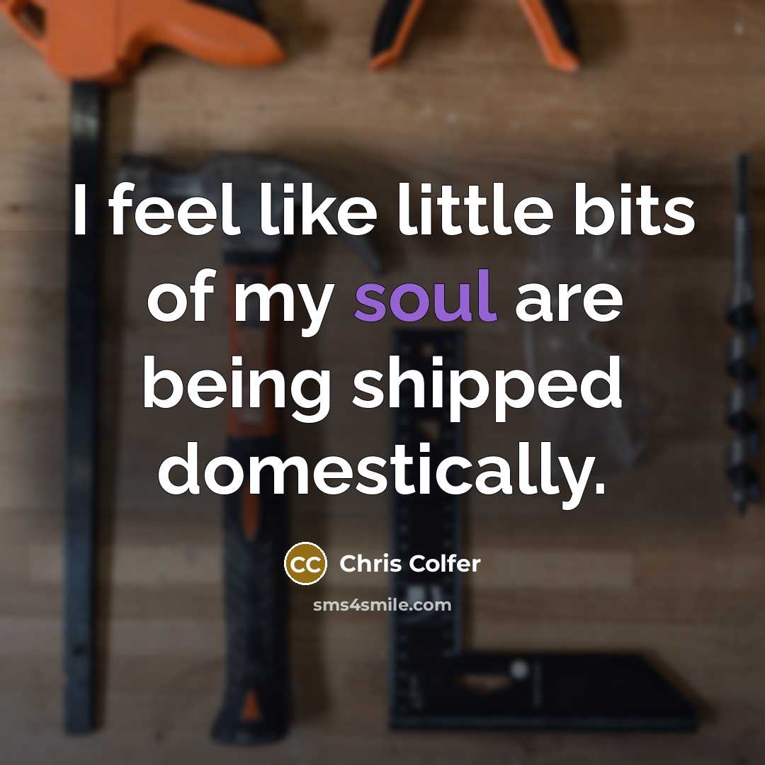 “I feel like little bits of my soul are being…” quote by Chris Colfer