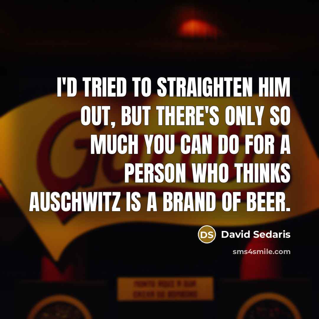 “I'd tried to straighten him out, but there's only so…” quote by David Sedaris