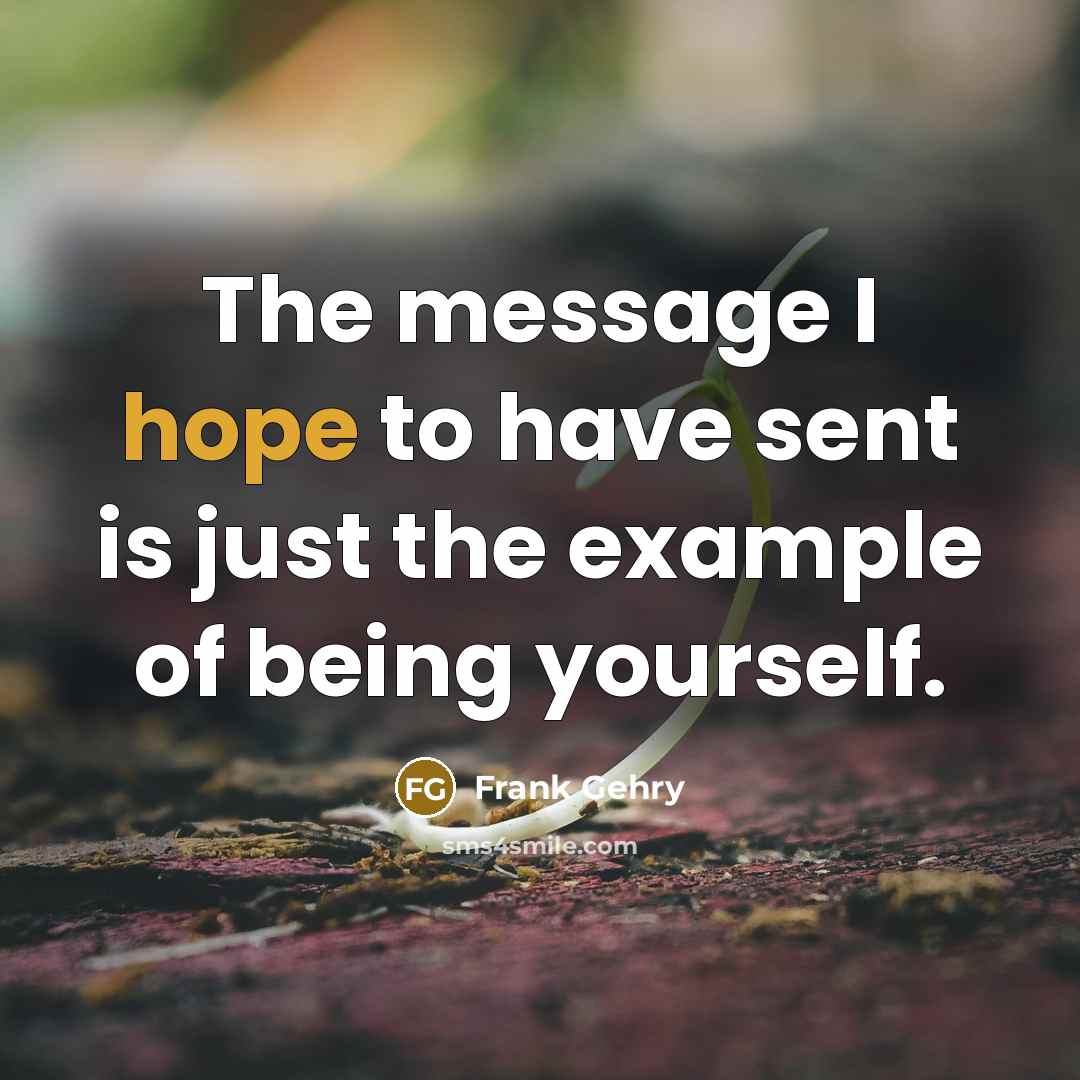“The message I hope to have sent is just the…” quote by Frank Gehry