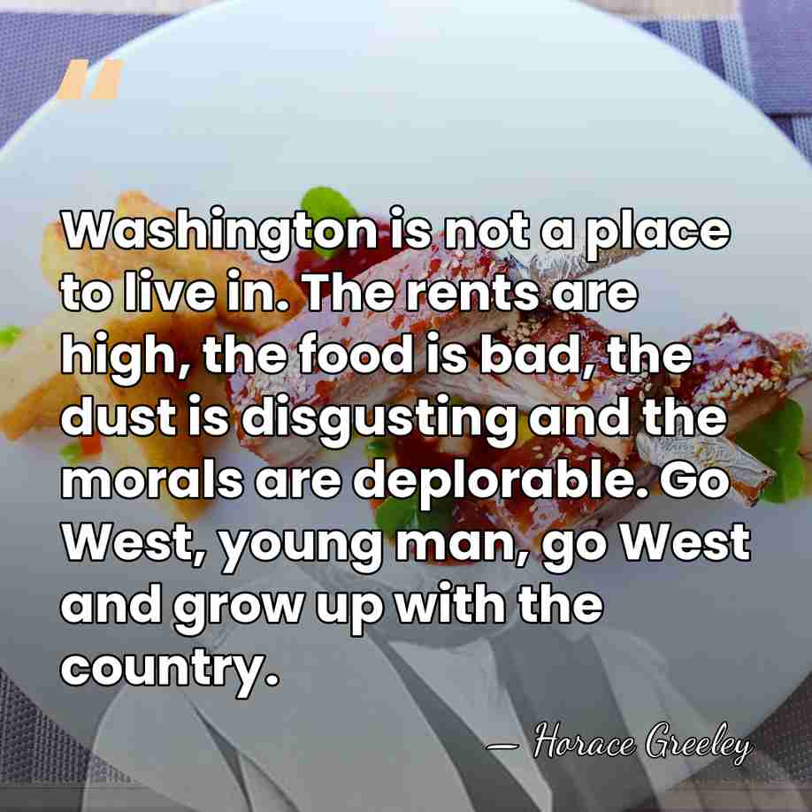 Washington is not a place to live in. The rents are high,&hellip; - Horace Greeley