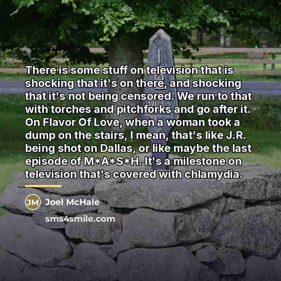 “There is some stuff on television that is shocking that…” quote by Joel McHale