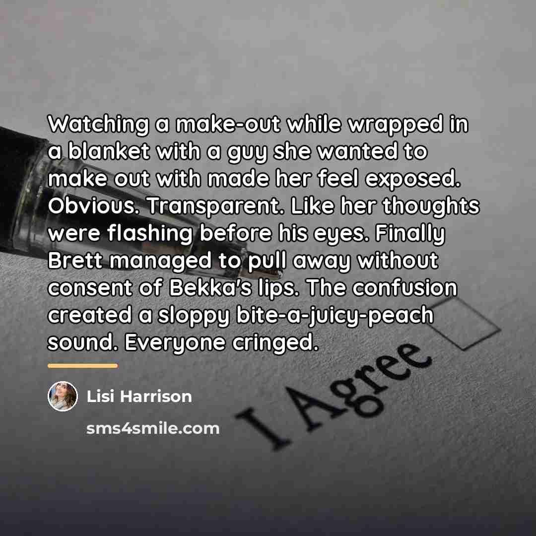 “Watching a make-out while wrapped in a blanket with a…” quote by Lisi Harrison