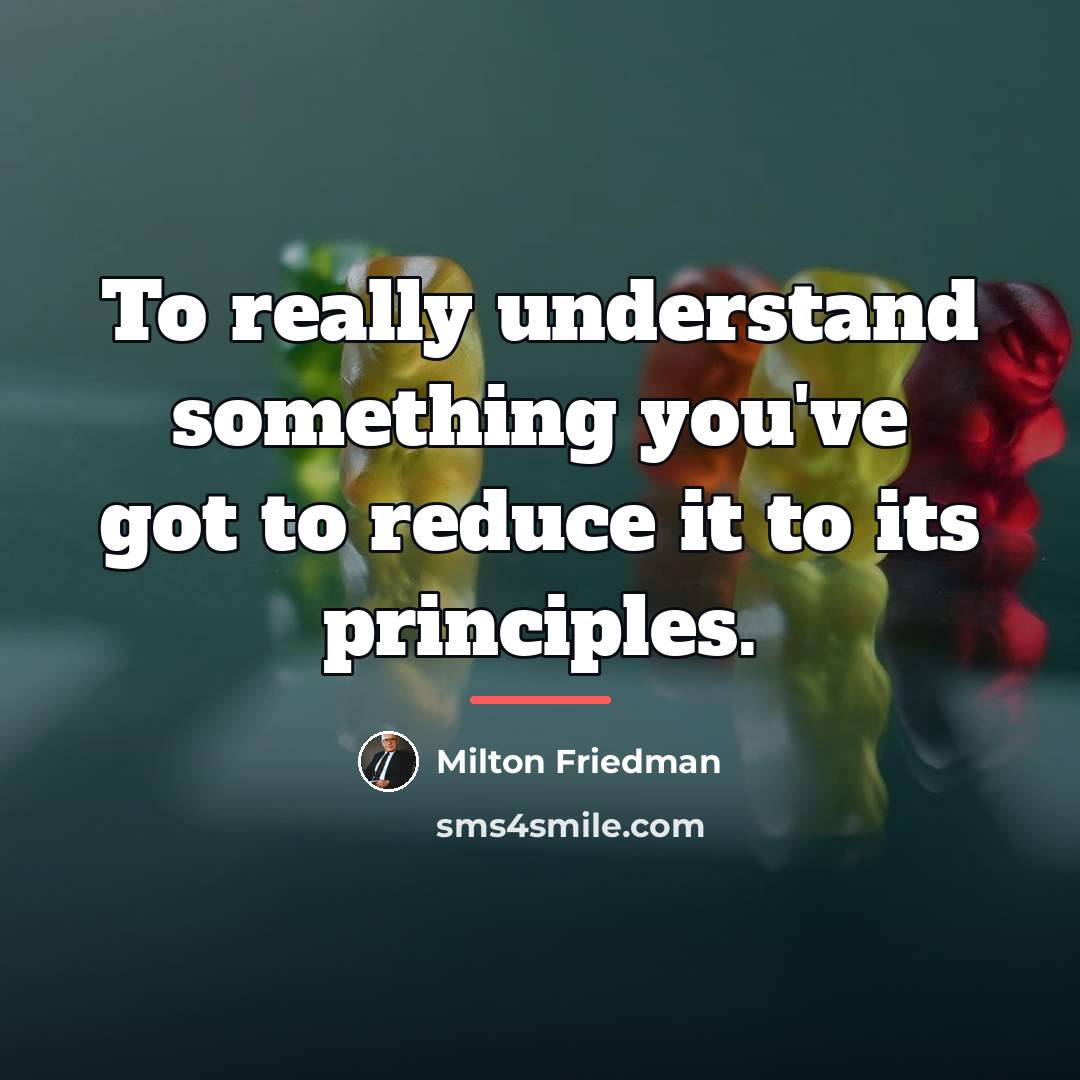 “To really understand something you've got to reduce it to…” quote by Milton Friedman