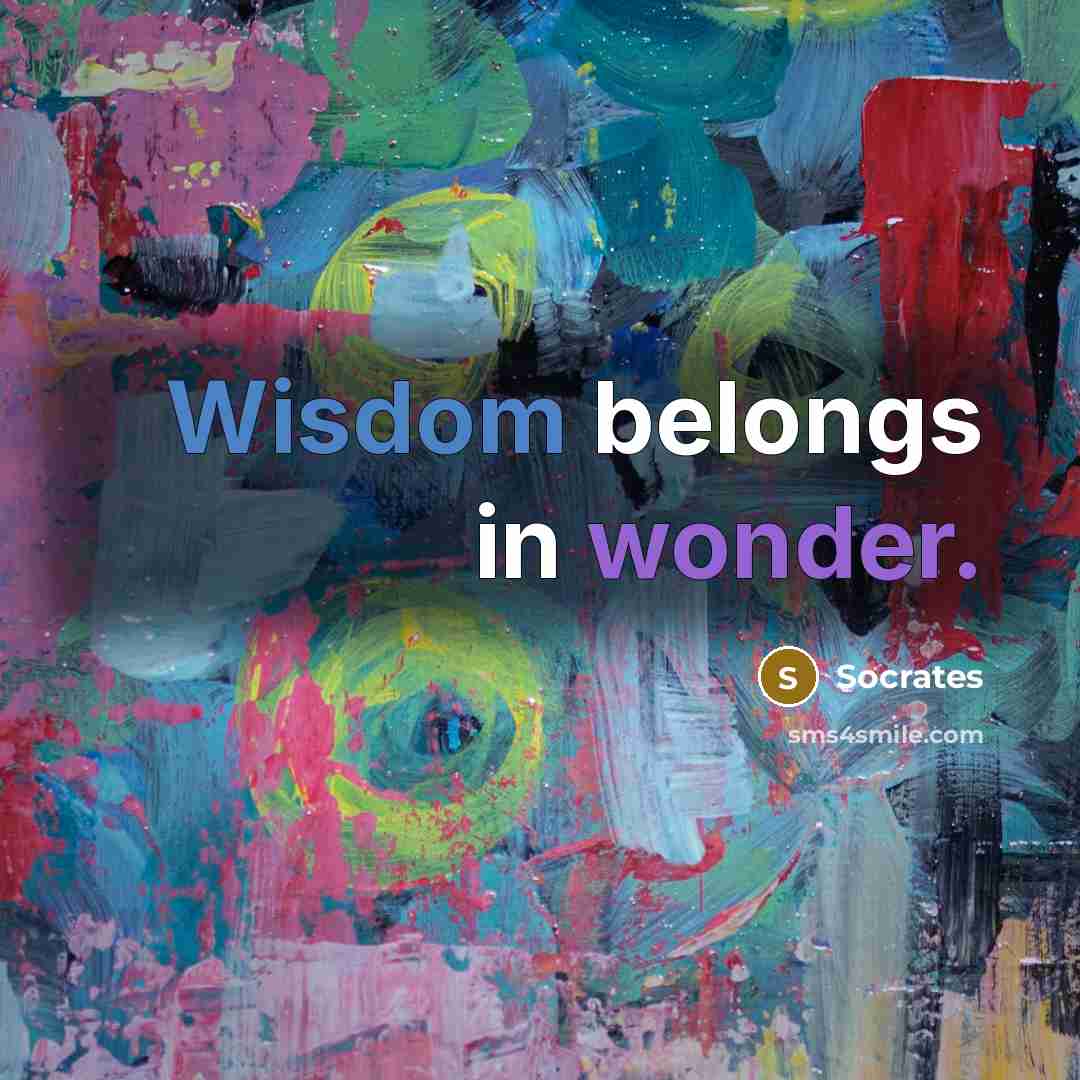 “Wisdom belongs in wonder.…” quote by Socrates
