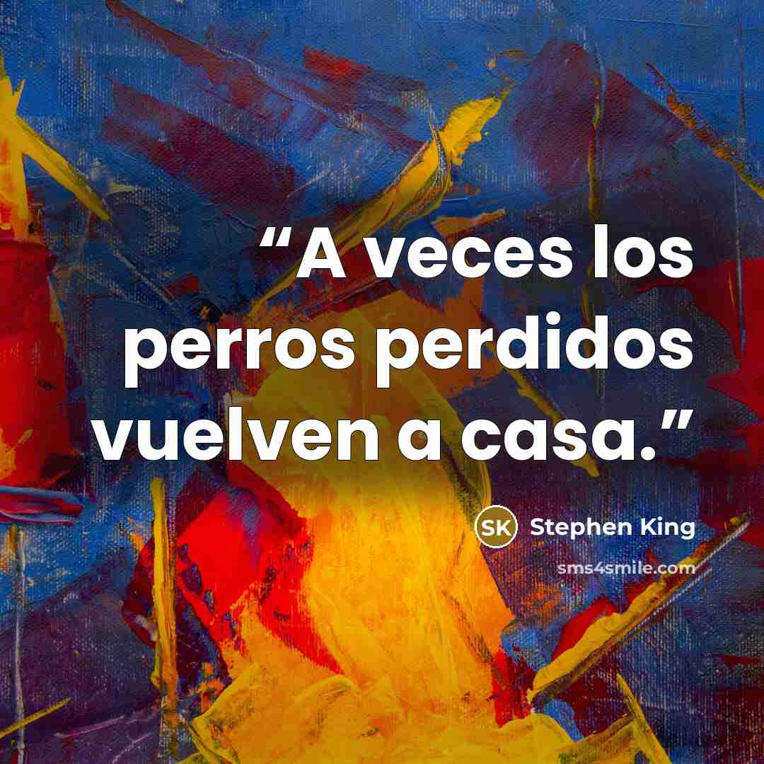 “A veces los perros perdidos vuelven a casa.” quote by Stephen King