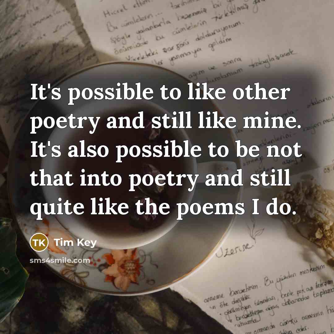“It's possible to like other poetry and still like mine.…” quote by Tim Key