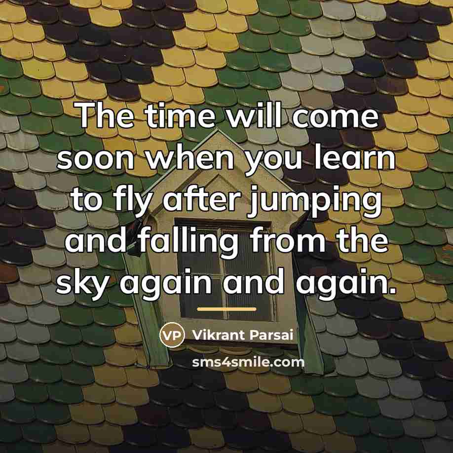 “The time will come soon when you learn to fly…” quote by Vikrant Parsai