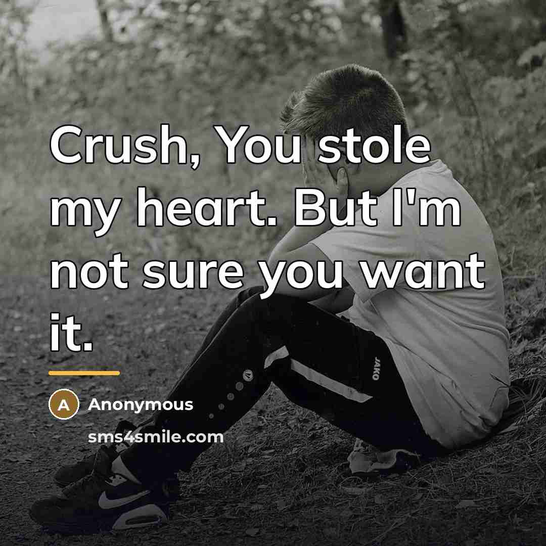 “Crush, You stole my heart. But I'm not sure you…” quote by Anonymous