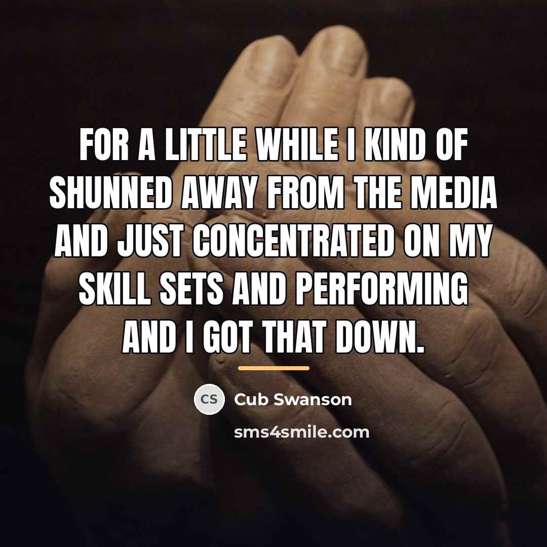 “For a little while I kind of shunned away from…” quote by Cub Swanson