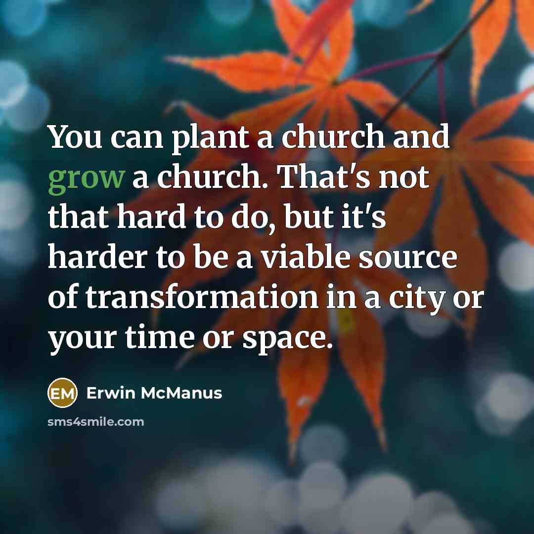 “You can plant a church and grow a church. That's…” quote by Erwin McManus