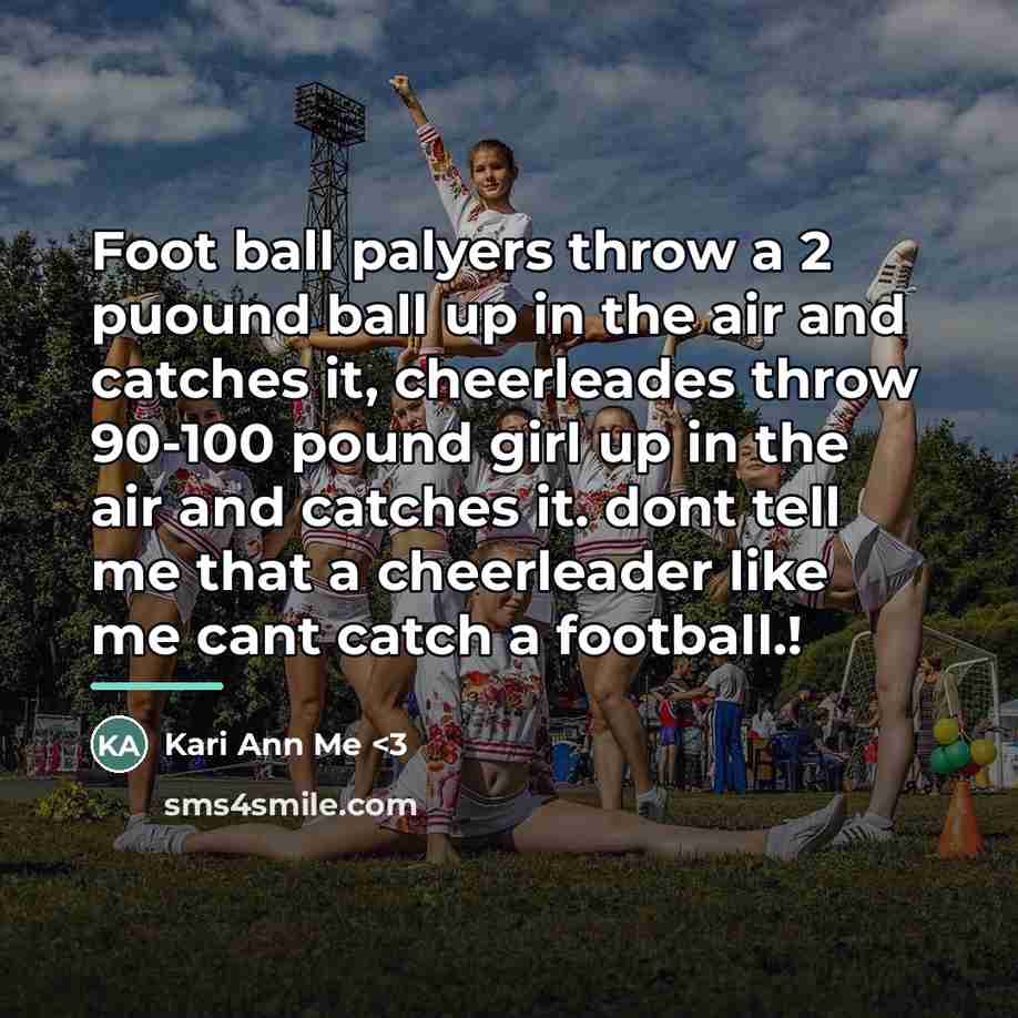 “Foot ball palyers throw a 2 puound ball up in…” quote by Kari Ann Me <3