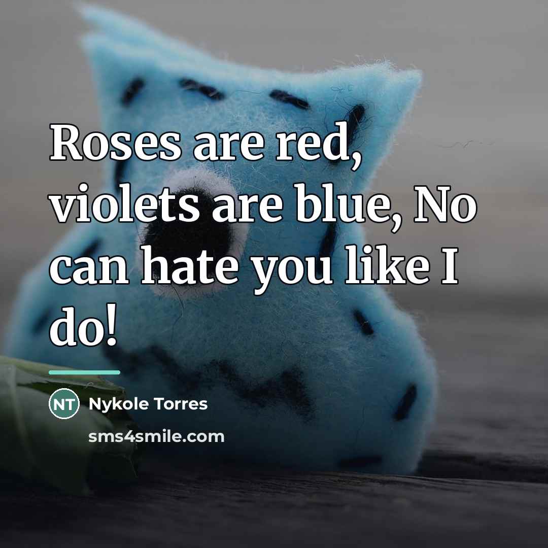 “Roses are red, violets are blue, No can hate you…” quote by Anonymous