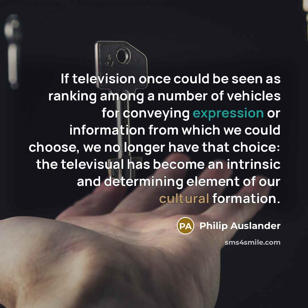 “If television once could be seen as ranking among a…” quote by Philip Auslander