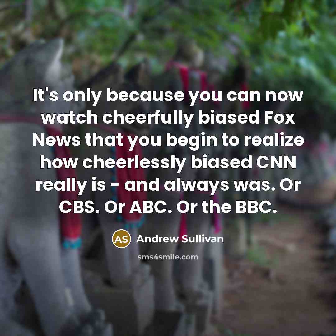 “It's only because you can now watch cheerfully biased Fox…” quote by Andrew Sullivan