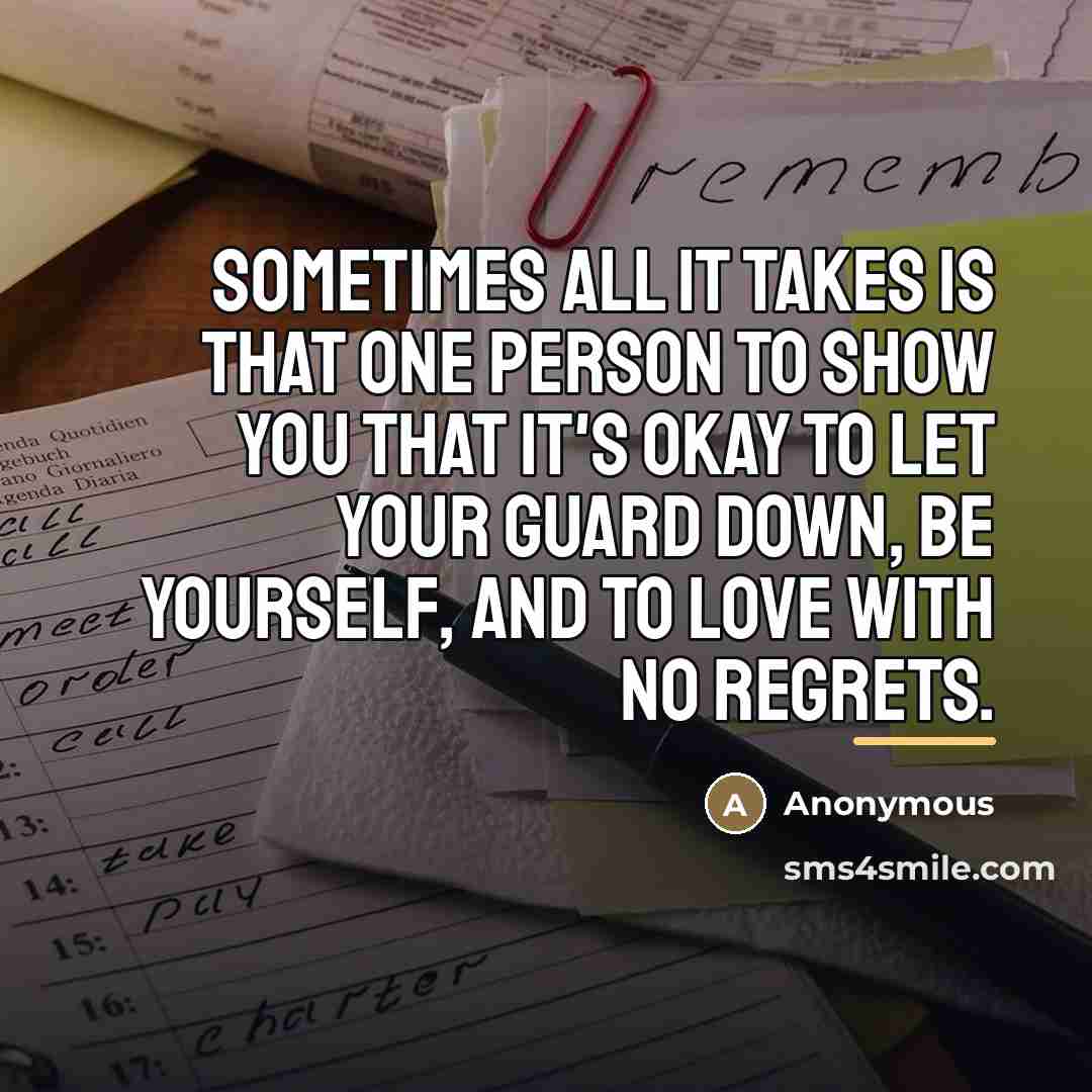 “Sometimes all it takes is that one person to show…” quote by Anonymous