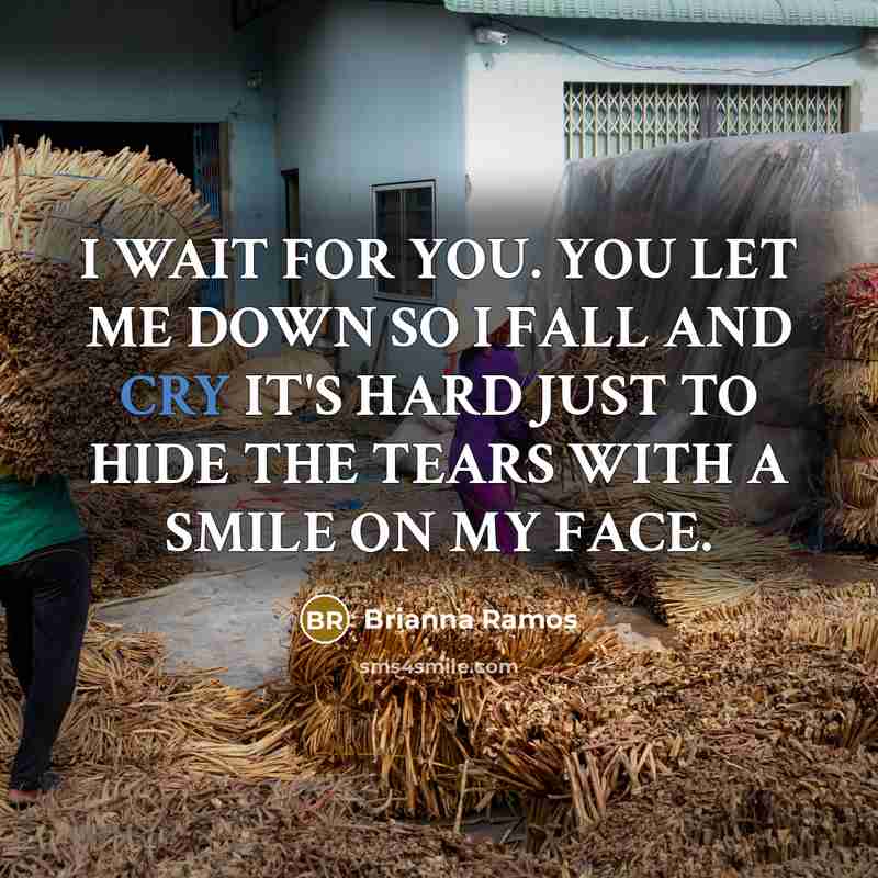“I WAIT FOR YOU. YOU LET ME DOWN SO I…” quote by Brianna Ramos
