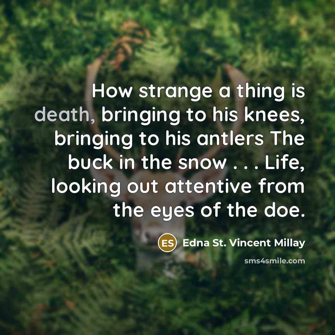 “How strange a thing is death, bringing to his knees,…” quote by Edna St. Vincent Millay