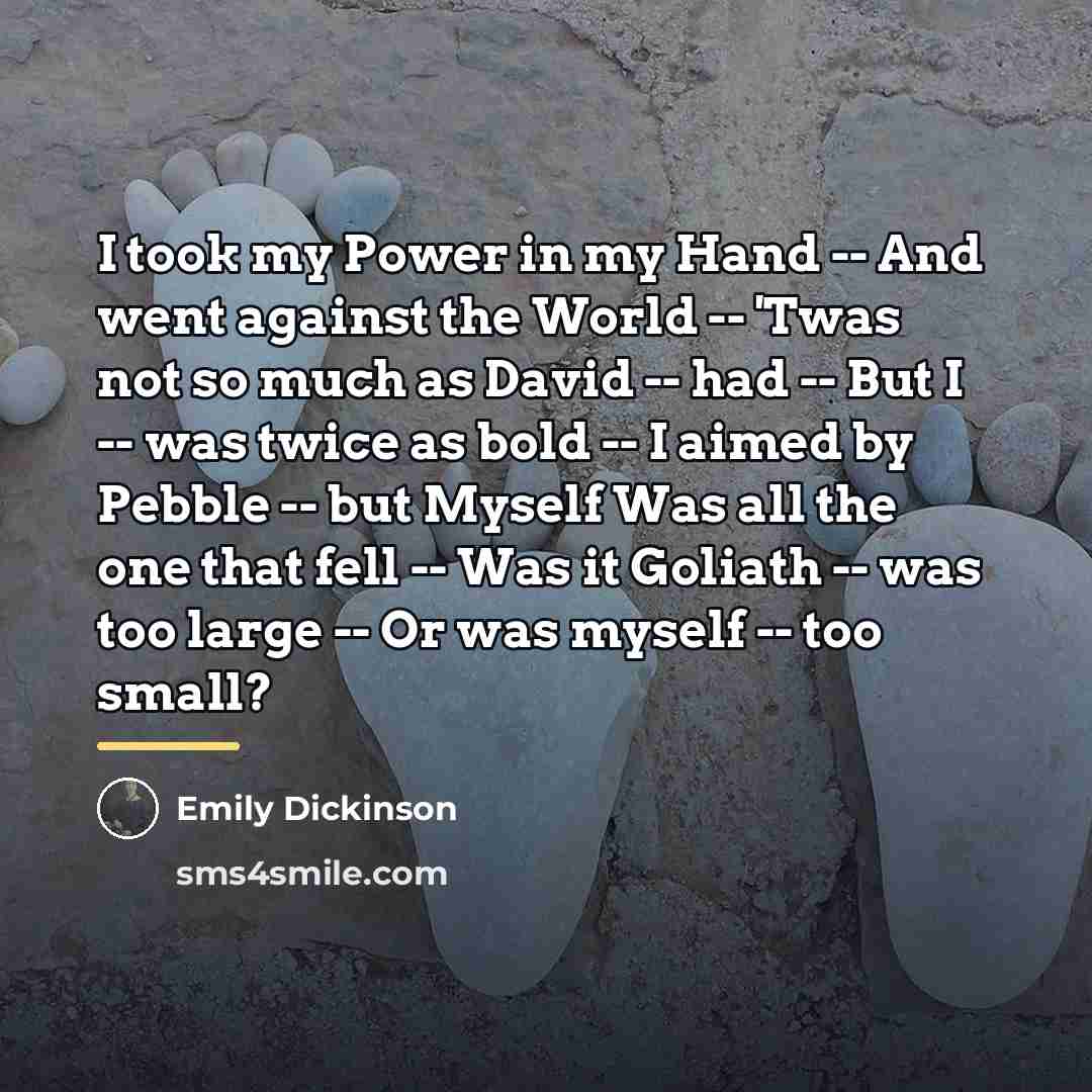 “I took my Power in my Hand -- And went…” quote by Emily Dickinson