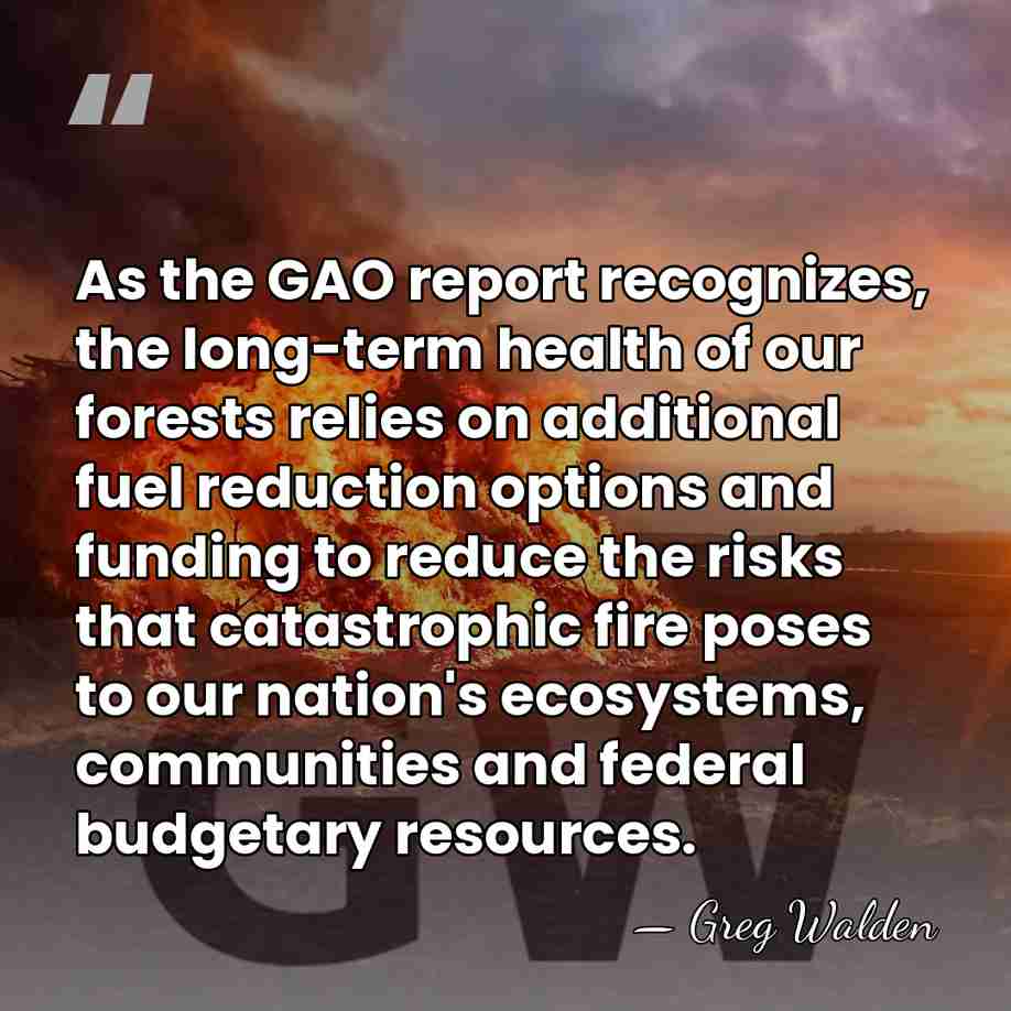 As the GAO report recognizes, the long-term health of our forests relies&hellip; - Greg Walden