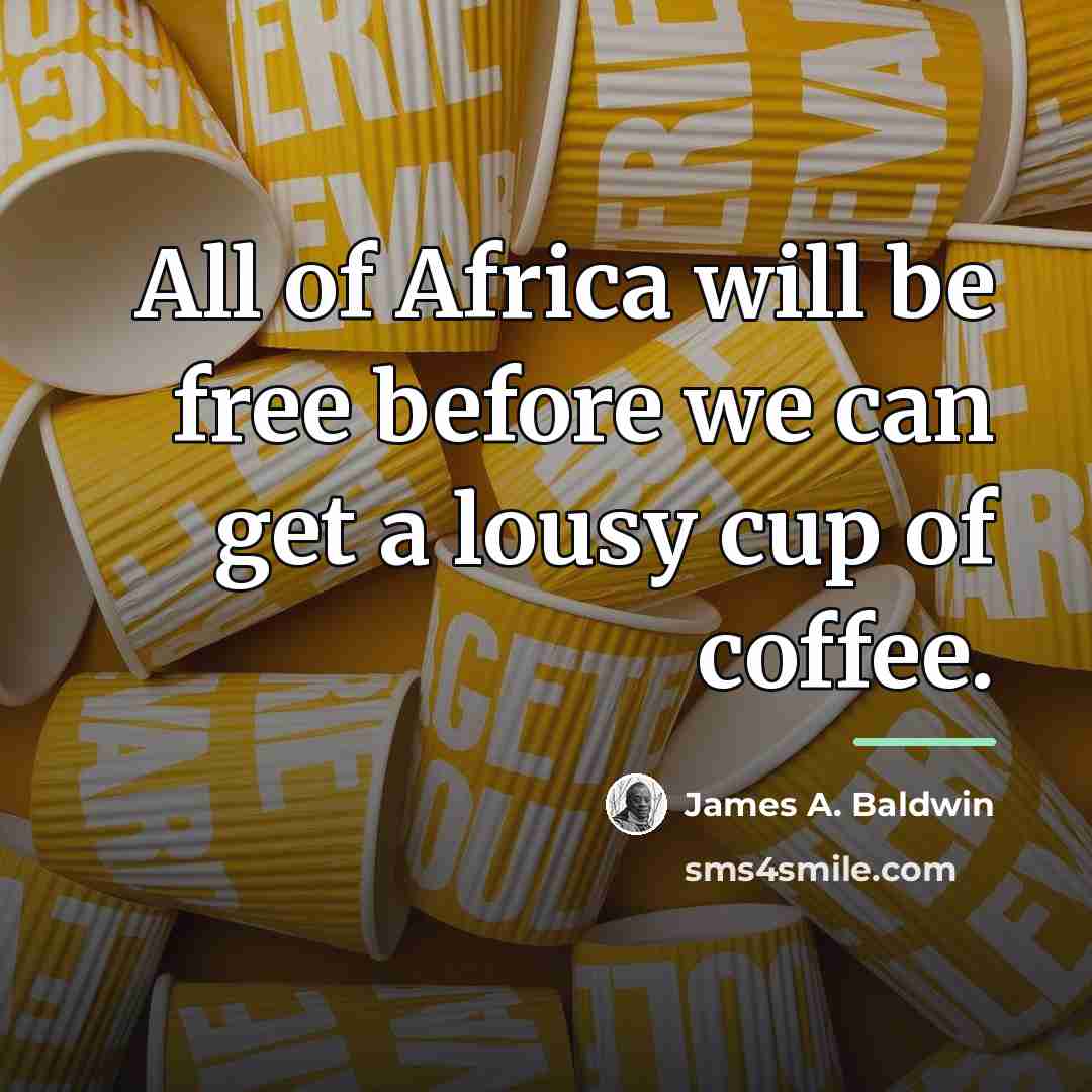 “All of Africa will be free before we can get…” quote by James A. Baldwin