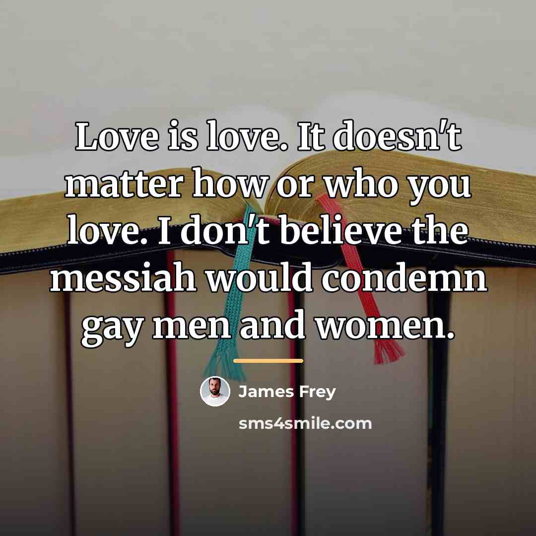 “Love is love. It doesn't matter how or who you…” quote by James Frey