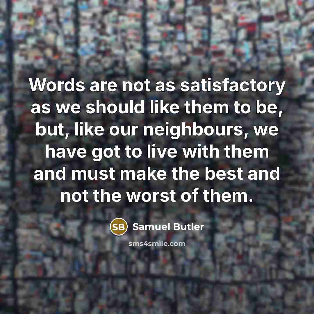 “Words are not as satisfactory as we should like them…” quote by Samuel Butler