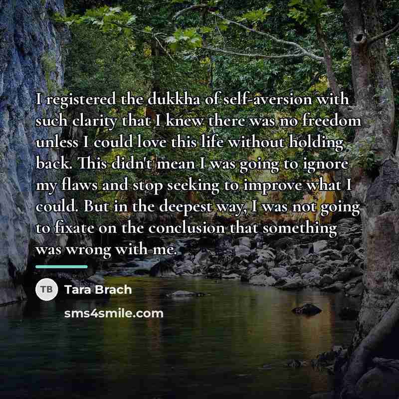 “I registered the dukkha of self-aversion with such clarity that…” quote by Tara Brach