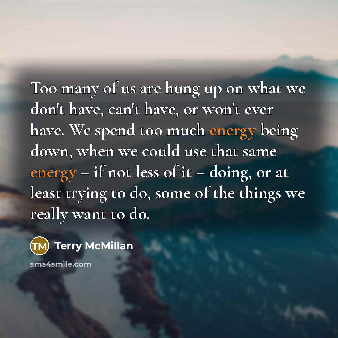 “Too many of us are hung up on what we…” quote by Terry McMillan