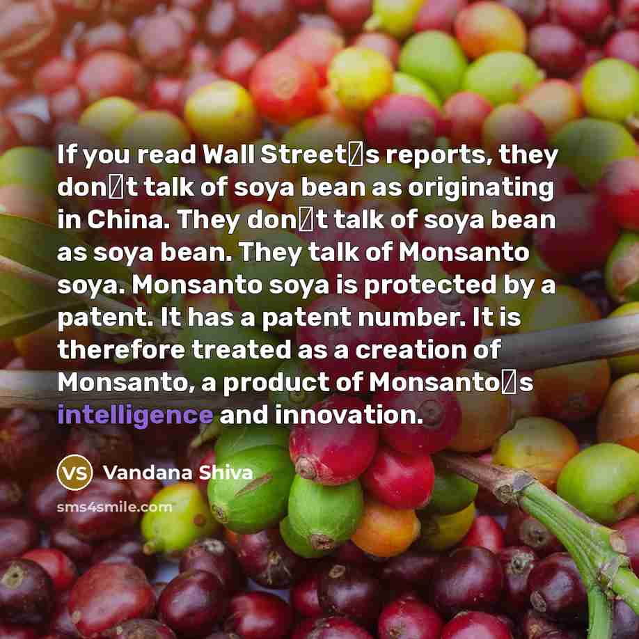 “If you read Wall Streets reports, they dont talk of…” quote by Vandana Shiva