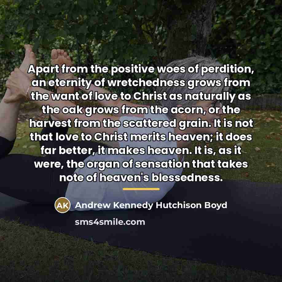 “Apart from the positive woes of perdition, an eternity of…” quote by Andrew Kennedy Hutchison Boyd