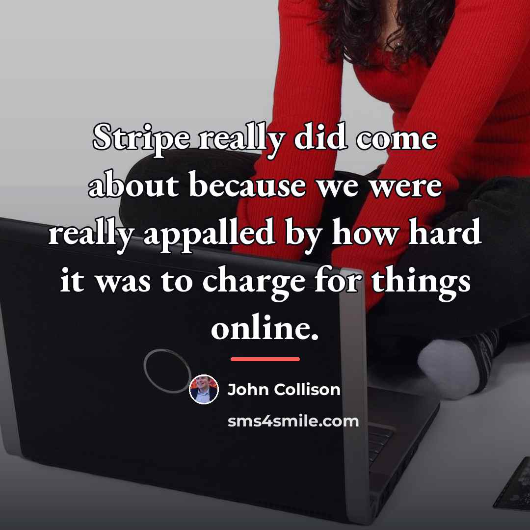 “Stripe really did come about because we were really appalled…” quote by John Collison